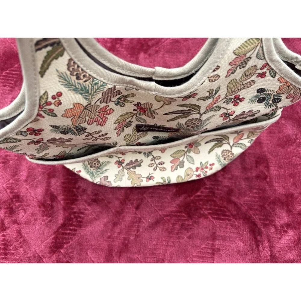 Longaberger Autumn Path Booking Tote Woodsy Open Top Acorn Leaves Fall EUC - Picture 7 of 10